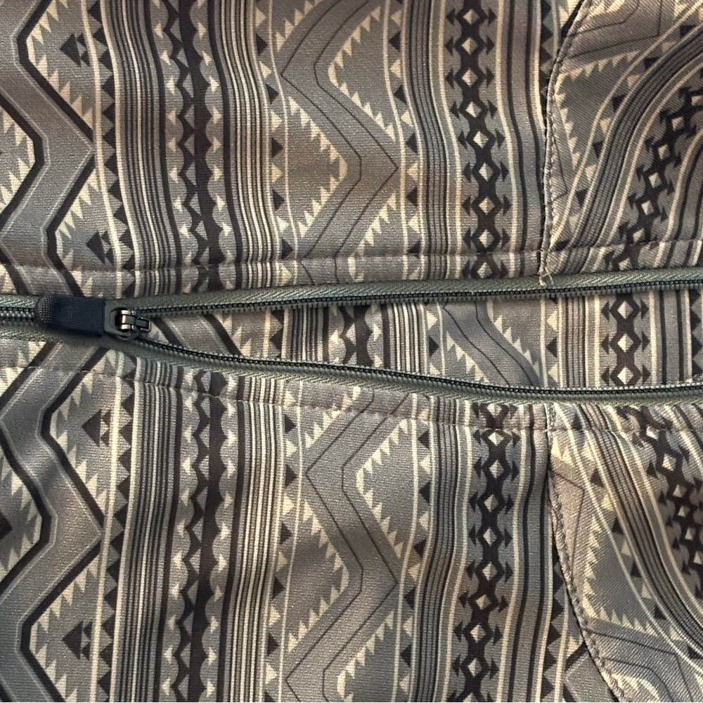 Men's Rafter C Western Aztec pattern Quarter zip shirt - Olive - Picture 6 of 6